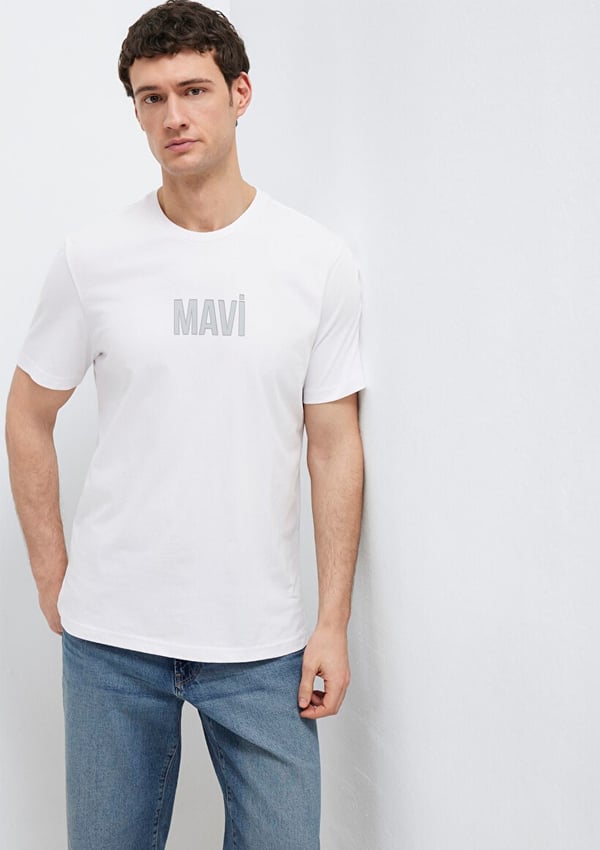 Mavi MAVİ BASKILI TİŞÖRT Beyaz Beyaz Erkek T-Shirt