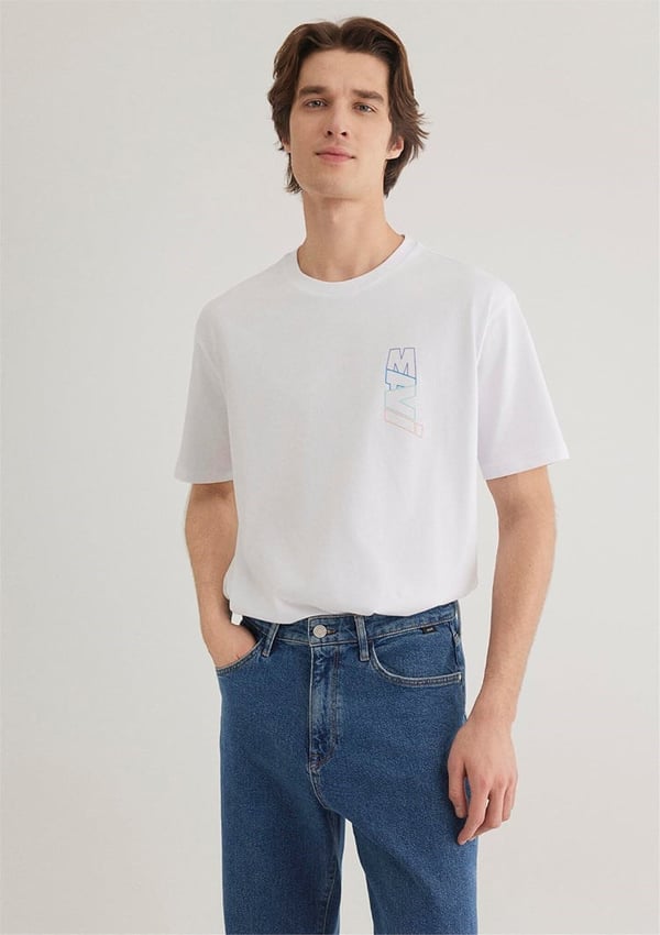 Mavi MAVİ BASKILI TİŞÖRT Beyaz Beyaz Erkek T-Shirt