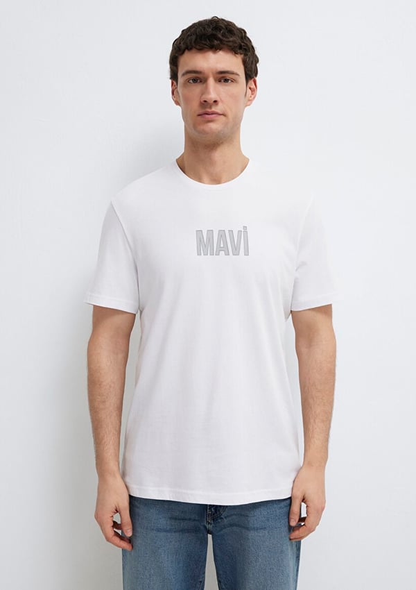 Mavi MAVİ BASKILI TİŞÖRT Beyaz Beyaz Erkek T-Shirt