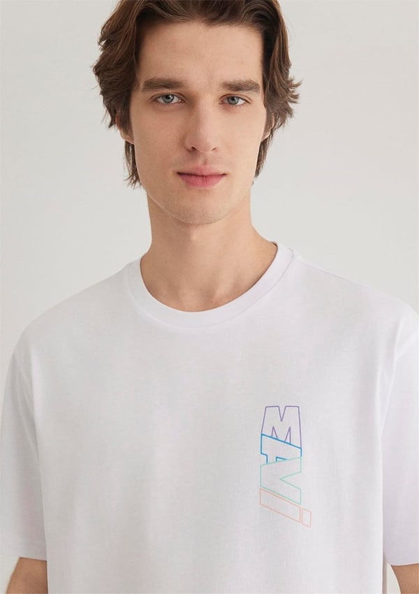Mavi MAVİ BASKILI TİŞÖRT Beyaz Beyaz Erkek T-Shirt