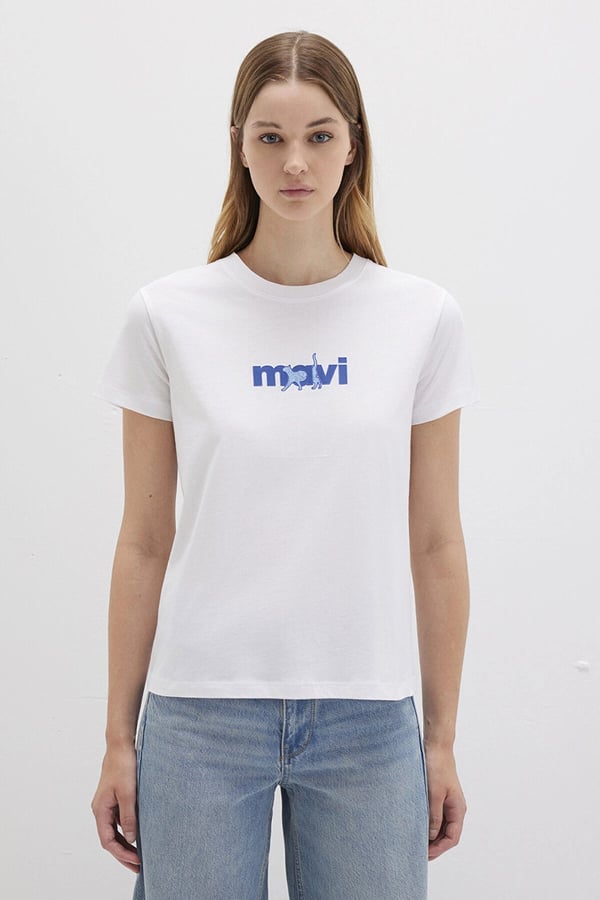 Mavi MAVİ BASKILI TİŞÖRT Beyaz Beyaz Kadın T-Shirt