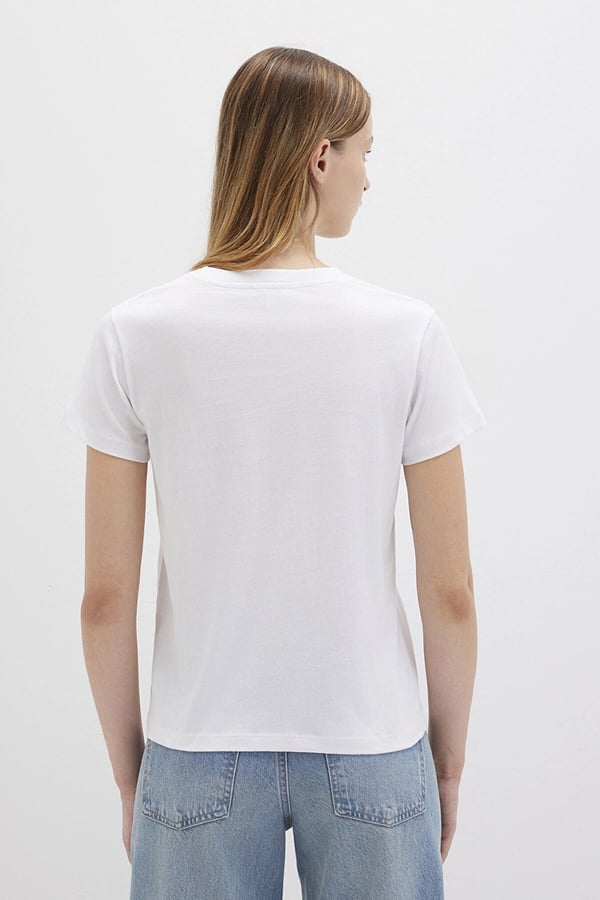 Mavi MAVİ BASKILI TİŞÖRT Beyaz Beyaz Kadın T-Shirt