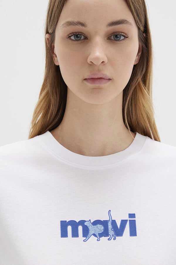 Mavi MAVİ BASKILI TİŞÖRT Beyaz Beyaz Kadın T-Shirt