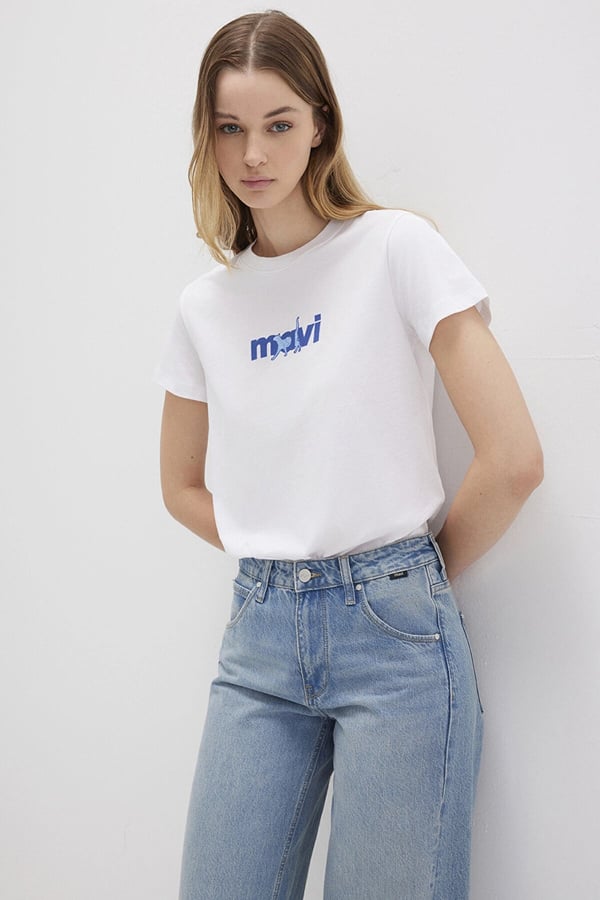 Mavi MAVİ BASKILI TİŞÖRT Beyaz Beyaz Kadın T-Shirt