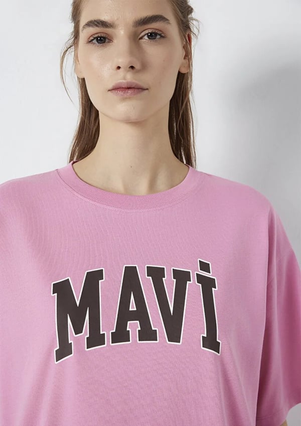 Mavi MAVİ BASKILI TİŞÖRT Cashmere Rose Fuşya Kadın T-Shirt