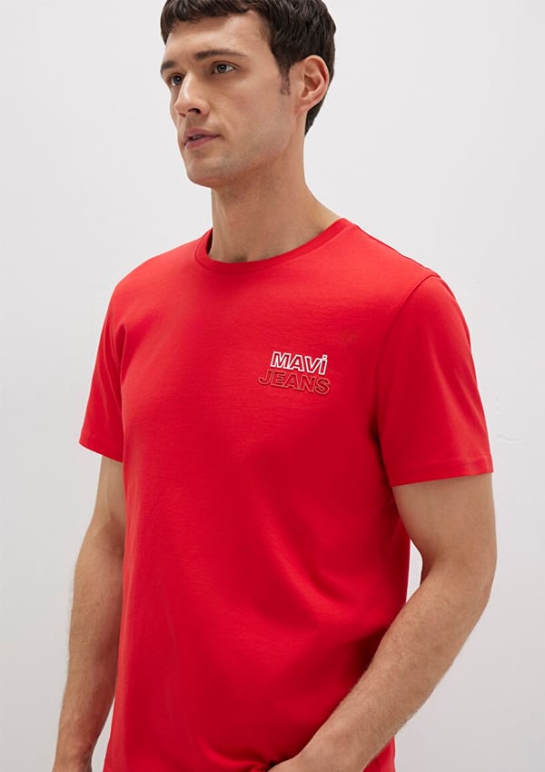Mavi MAVİ BASKILI TİŞÖRT   Çin Kırmızısı Kırmızı Erkek T-Shirt