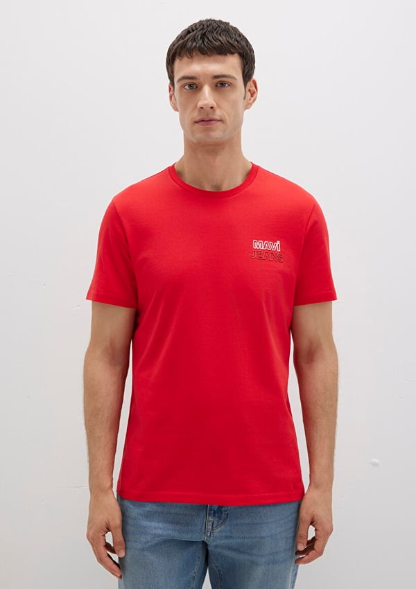 Mavi MAVİ BASKILI TİŞÖRT   Çin Kırmızısı Kırmızı Erkek T-Shirt