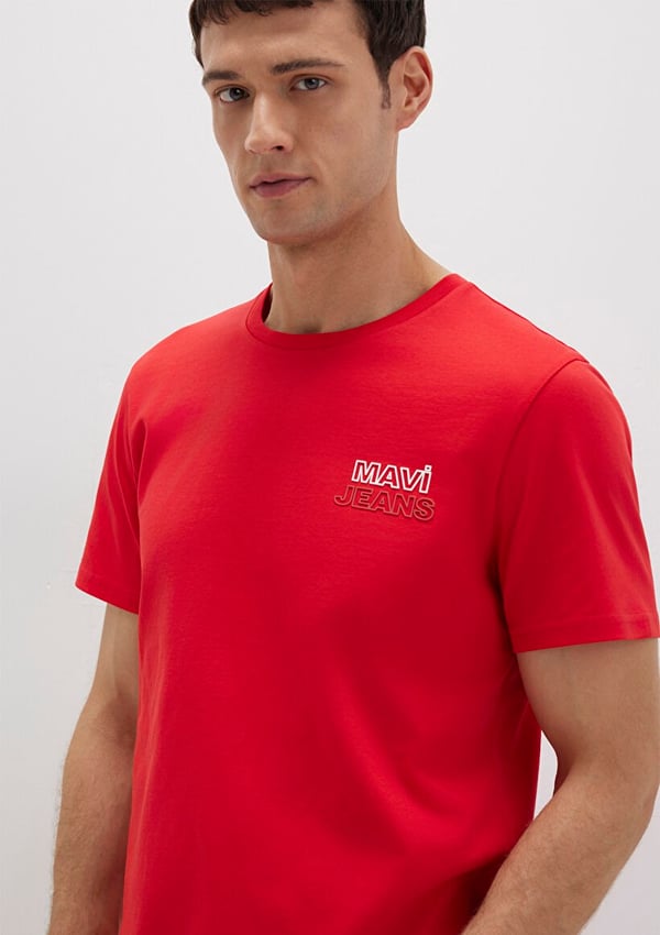 Mavi MAVİ BASKILI TİŞÖRT   Çin Kırmızısı Kırmızı Erkek T-Shirt