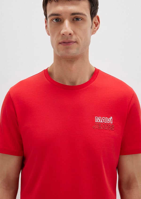 Mavi MAVİ BASKILI TİŞÖRT   Çin Kırmızısı Kırmızı Erkek T-Shirt