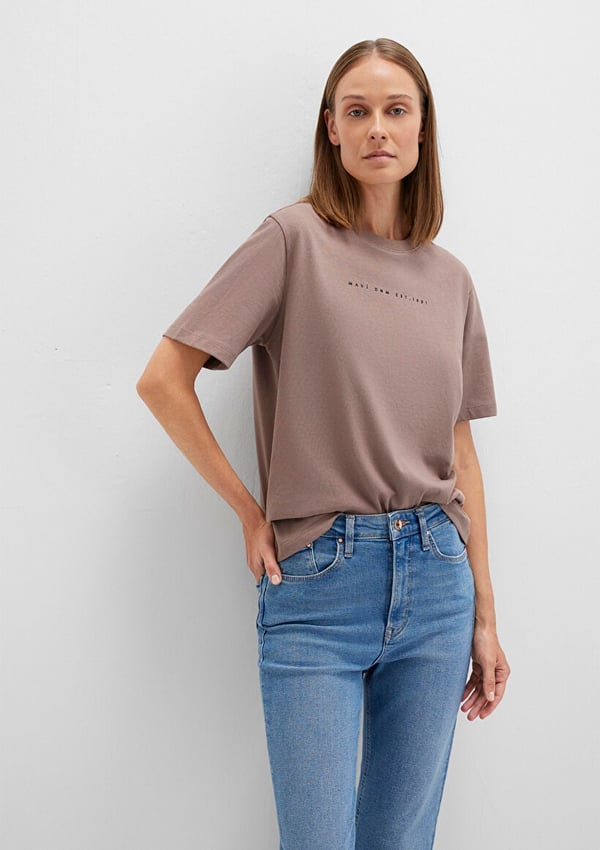 Mavi MAVİ BASKILI TİŞÖRT Deep Taupe Kahverengi Kadın T-Shirt