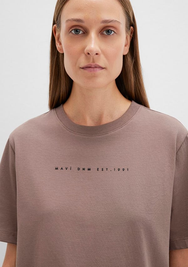 Mavi MAVİ BASKILI TİŞÖRT Deep Taupe Kahverengi Kadın T-Shirt