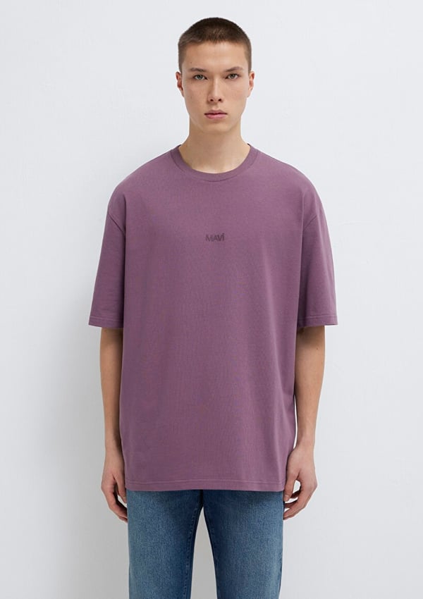Mavi MAVİ BASKILI TİŞÖRT Flint Lila Erkek T-Shirt
