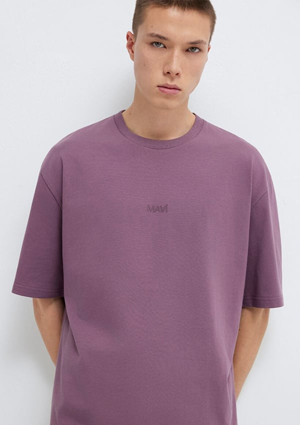 Mavi MAVİ BASKILI TİŞÖRT Flint Lila Erkek T-Shirt