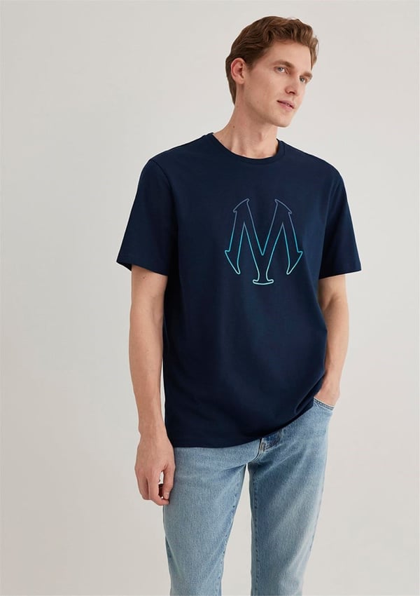 Mavi MAVi BASKiLi TİŞÖRT Gece Lacivert Lacivert Erkek T-Shirt