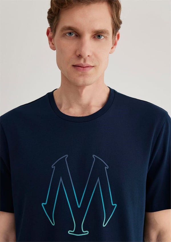 Mavi MAVi BASKiLi TİŞÖRT Gece Lacivert Lacivert Erkek T-Shirt