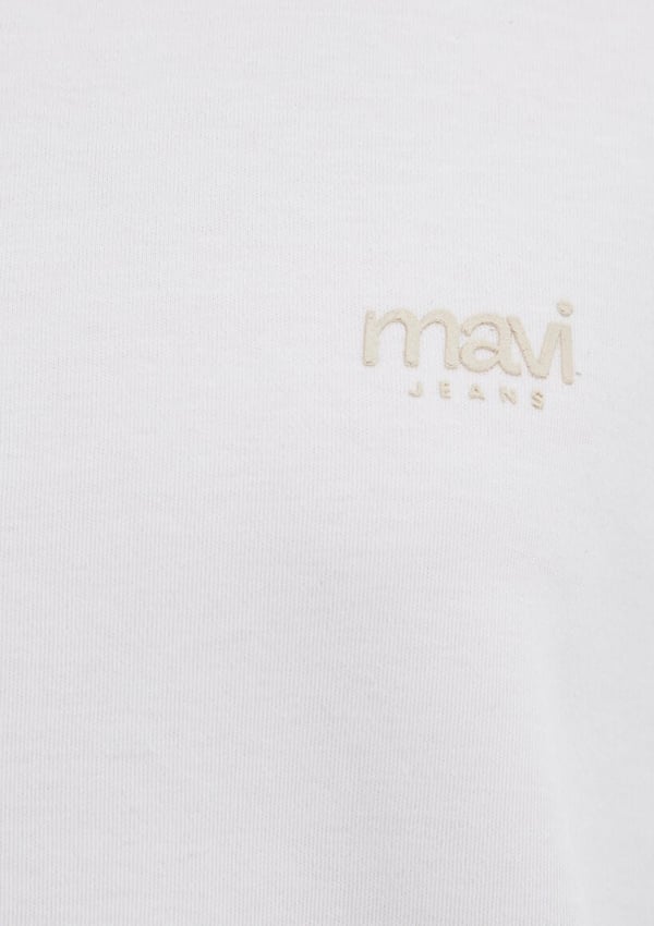 Mavi MAVİ BASKILI TİŞÖRT Hindistan Cevizi Beyaz Kadın T-Shirt