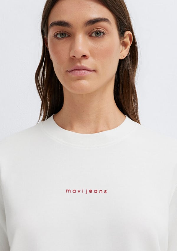 Mavi MAVİ BASKILI TİŞÖRT Hindistan Cevizi Beyaz Kadın T-Shirt