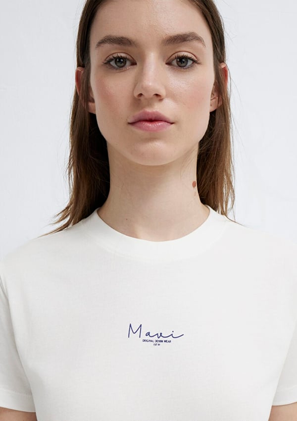 Mavi MAVİ BASKILI TİŞÖRT Kırık Beyaz Kırık Beyaz Kadın T-Shirt