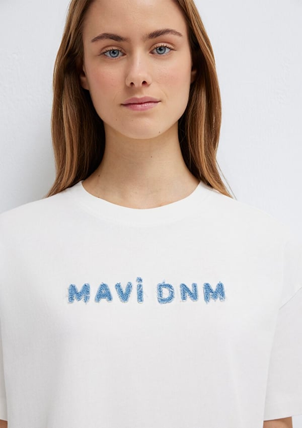 Mavi MAVİ BASKILI TİŞÖRT Kırık Beyaz Kırık Beyaz Kadın T-Shirt