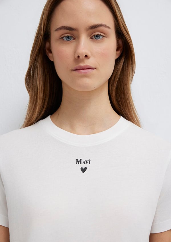 Mavi MAVI BASKILI TISÖRT Kırık Beyaz Kırık Beyaz Kadın T-Shirt