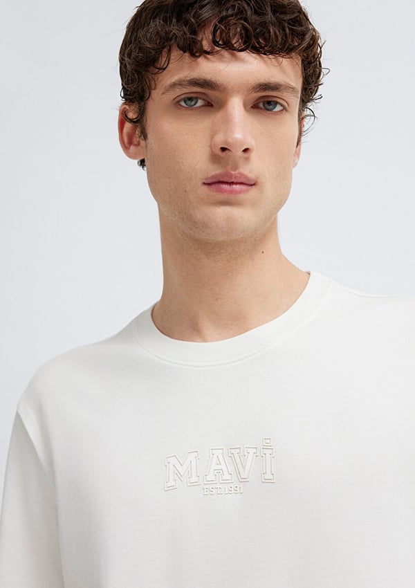 Mavi MAVİ BASKILI TİŞÖRT Kırık Beyaz Kırık Beyaz Erkek T-Shirt