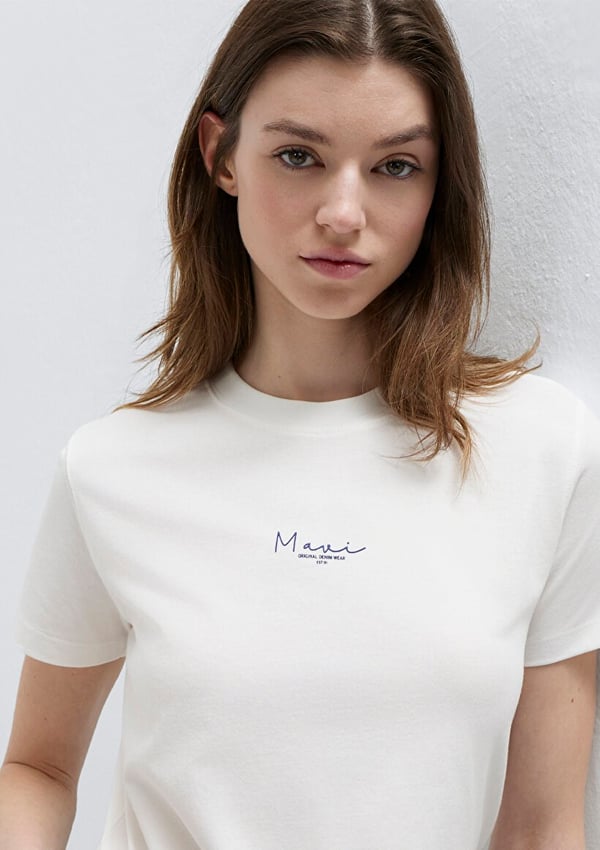 Mavi MAVİ BASKILI TİŞÖRT Kırık Beyaz Kırık Beyaz Kadın T-Shirt