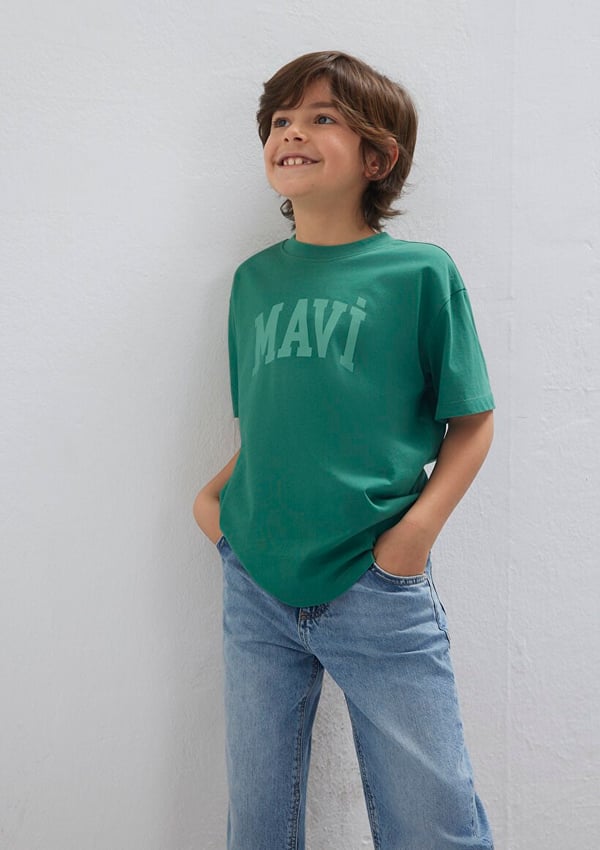 Mavi MAVİ BASKILI TİŞÖRT Köknar Yeşil Yeşil Erkek Çocuk T-Shirt