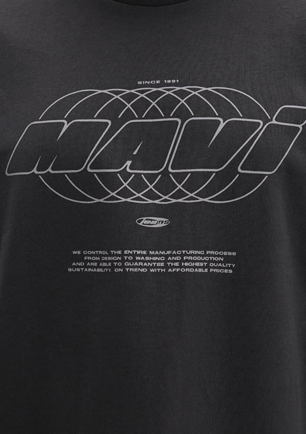 Mavi MAVi BASKiLi TİŞÖRT Koyu Gri Gri Erkek T-Shirt