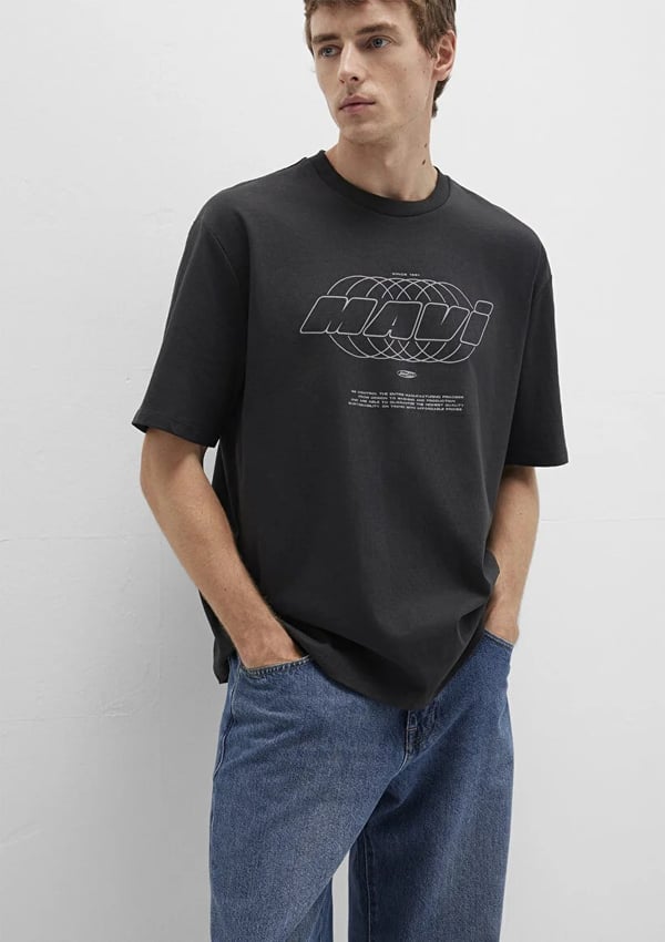 Mavi MAVi BASKiLi TİŞÖRT Koyu Gri Gri Erkek T-Shirt