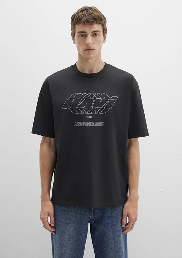Mavi MAVi BASKiLi TİŞÖRT Koyu Gri Gri Erkek T-Shirt