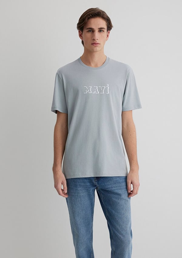 Mavi MAVİ BASKILI TİŞÖRT Mineral Gri Gri Erkek T-Shirt