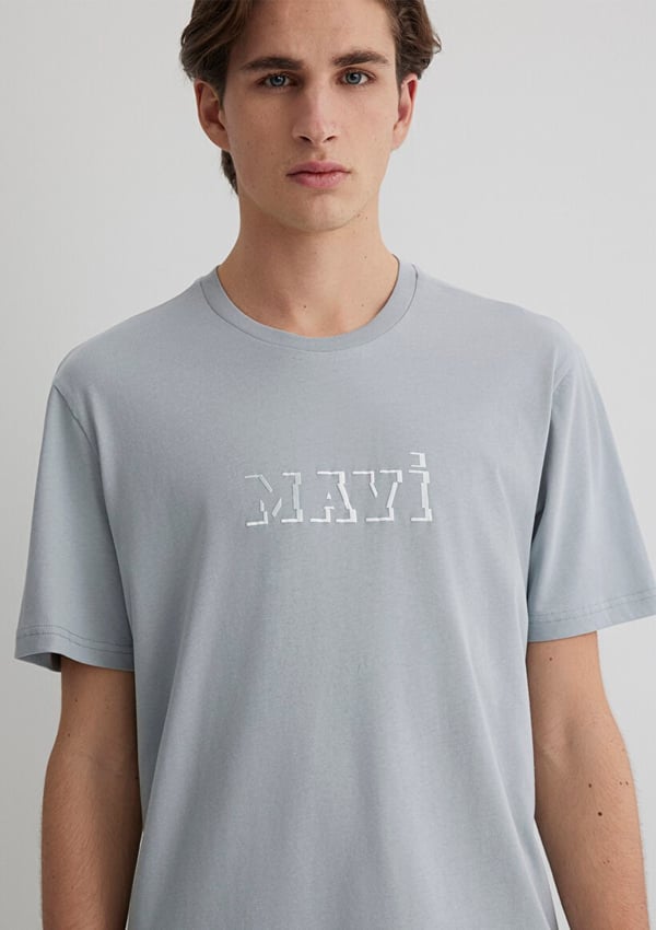 Mavi MAVİ BASKILI TİŞÖRT Mineral Gri Gri Erkek T-Shirt
