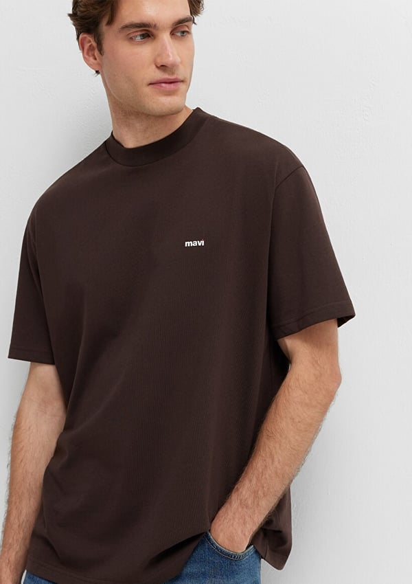 Mavi MAVİ BASKILI TİŞÖRT MolÃ© Kahverengi Erkek T-Shirt
