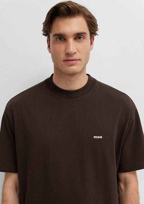 Mavi MAVİ BASKILI TİŞÖRT MolÃ© Kahverengi Erkek T-Shirt