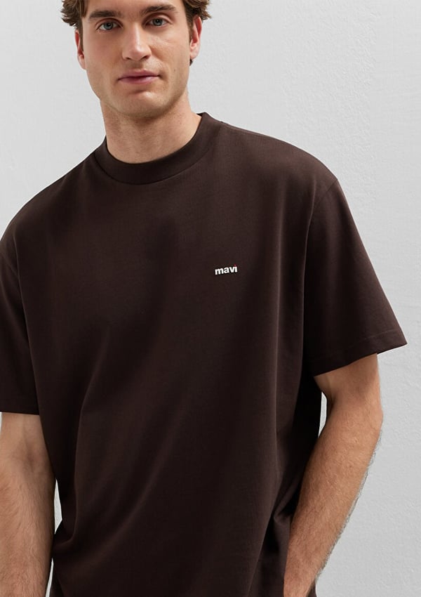 Mavi MAVİ BASKILI TİŞÖRT MolÃ© Kahverengi Erkek T-Shirt