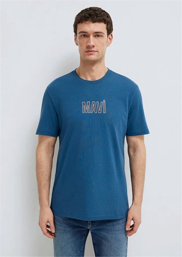 Mavi MAVİ BASKILI TİŞÖRT Petrol Mavi Petrol Erkek T-Shirt