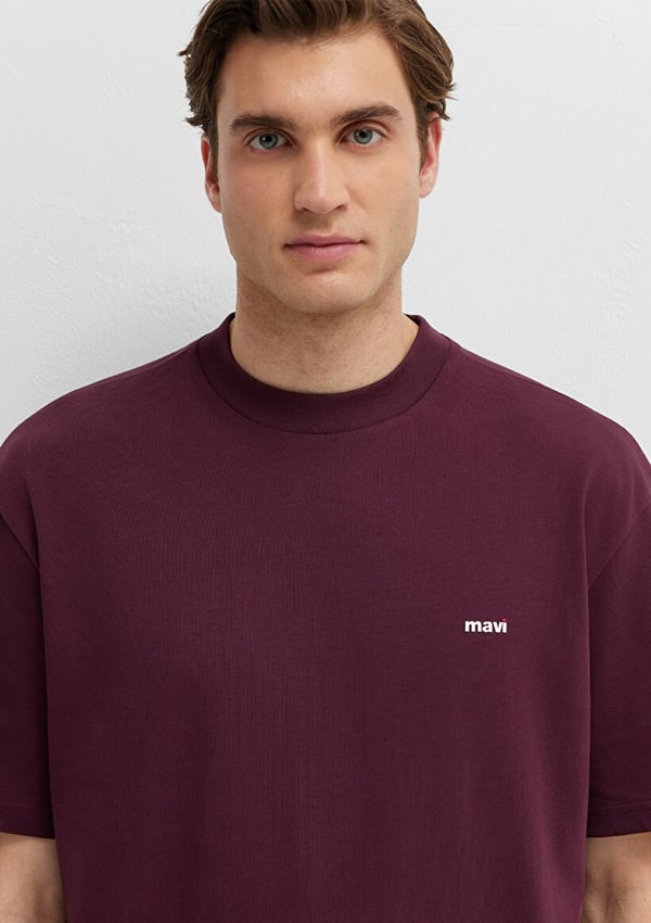 Mavi MAVİ BASKILI TİŞÖRT Şarap Bordo Bordo Erkek T-Shirt