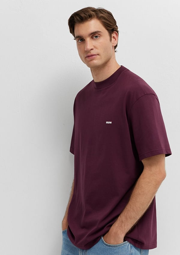 Mavi MAVİ BASKILI TİŞÖRT Şarap Bordo Bordo Erkek T-Shirt
