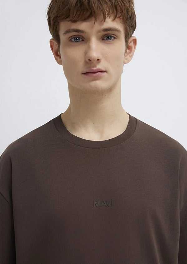 Mavi MAVi BASKiLi TİŞÖRT Seal Brown Kahverengi Erkek T-Shirt