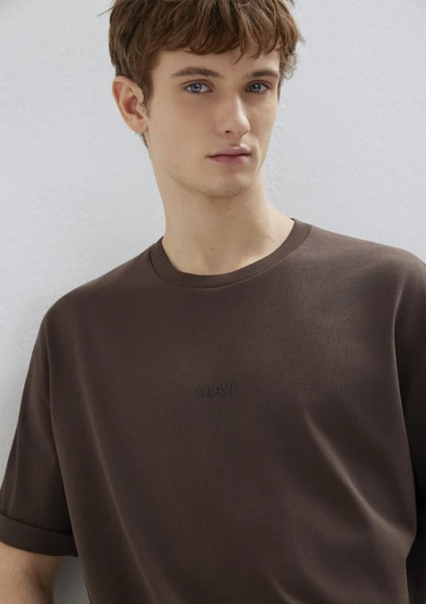 Mavi MAVi BASKiLi TİŞÖRT Seal Brown Kahverengi Erkek T-Shirt