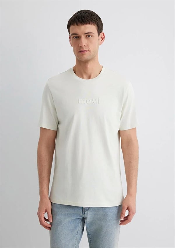 Mavi MAVİ BASKILI TİŞÖRT Sisli Gri Gri Erkek T-Shirt