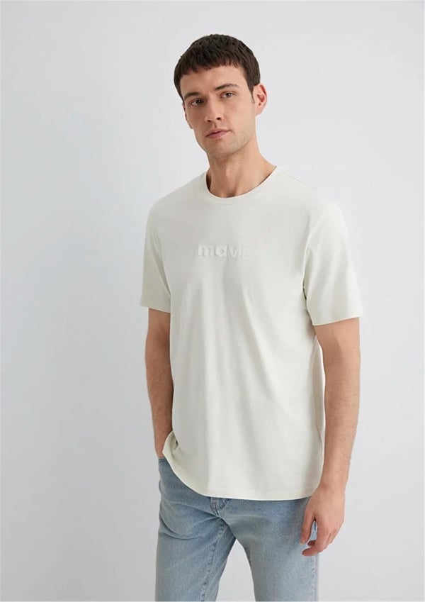 Mavi MAVİ BASKILI TİŞÖRT Sisli Gri Gri Erkek T-Shirt