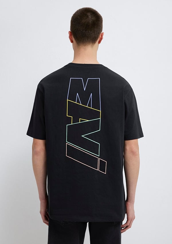 Mavi MAVİ BASKILI TİŞÖRT Siyah Siyah Erkek T-Shirt