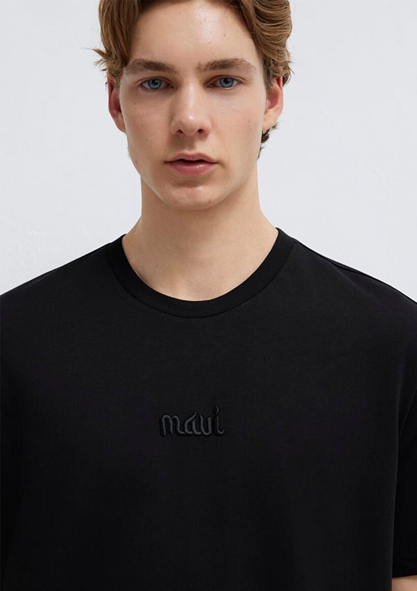 Mavi MAVİ BASKILI TİŞÖRT Siyah Siyah Erkek T-Shirt