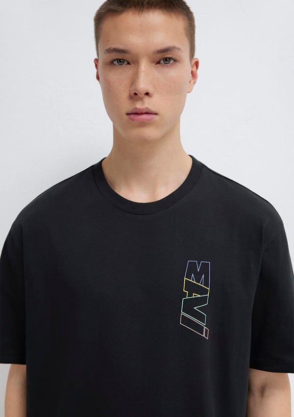 Mavi MAVİ BASKILI TİŞÖRT Siyah Siyah Erkek T-Shirt