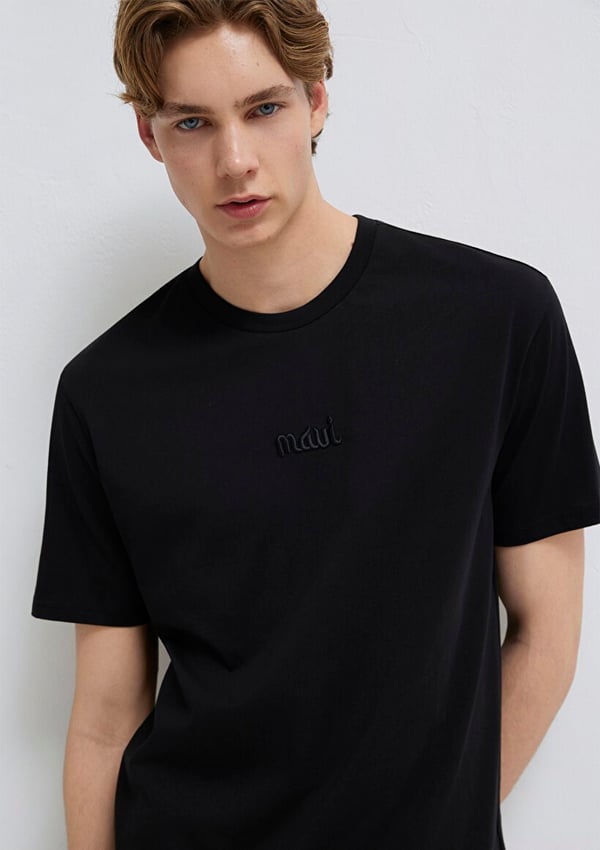 Mavi MAVİ BASKILI TİŞÖRT Siyah Siyah Erkek T-Shirt