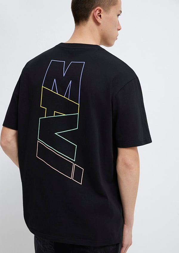 Mavi MAVİ BASKILI TİŞÖRT Siyah Siyah Erkek T-Shirt