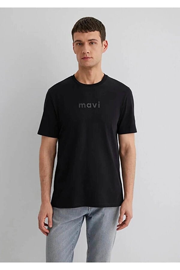 Mavi MAVİ BASKILI TİŞÖRT Siyah Siyah Erkek T-Shirt