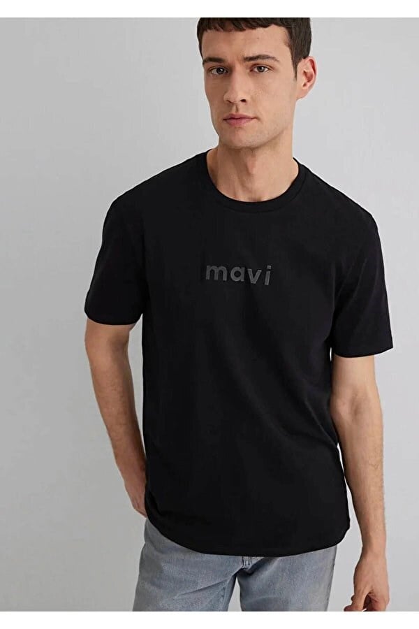 Mavi MAVİ BASKILI TİŞÖRT Siyah Siyah Erkek T-Shirt