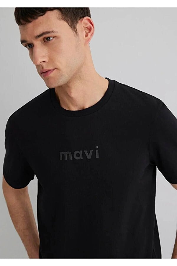 Mavi MAVİ BASKILI TİŞÖRT Siyah Siyah Erkek T-Shirt